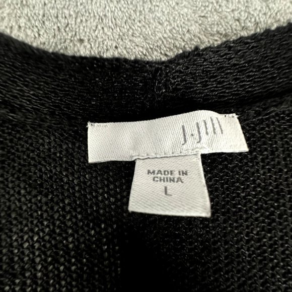 J. Jill Open‎ Front Long Cardigan Size Large Black Classy - Picture 8 of 9